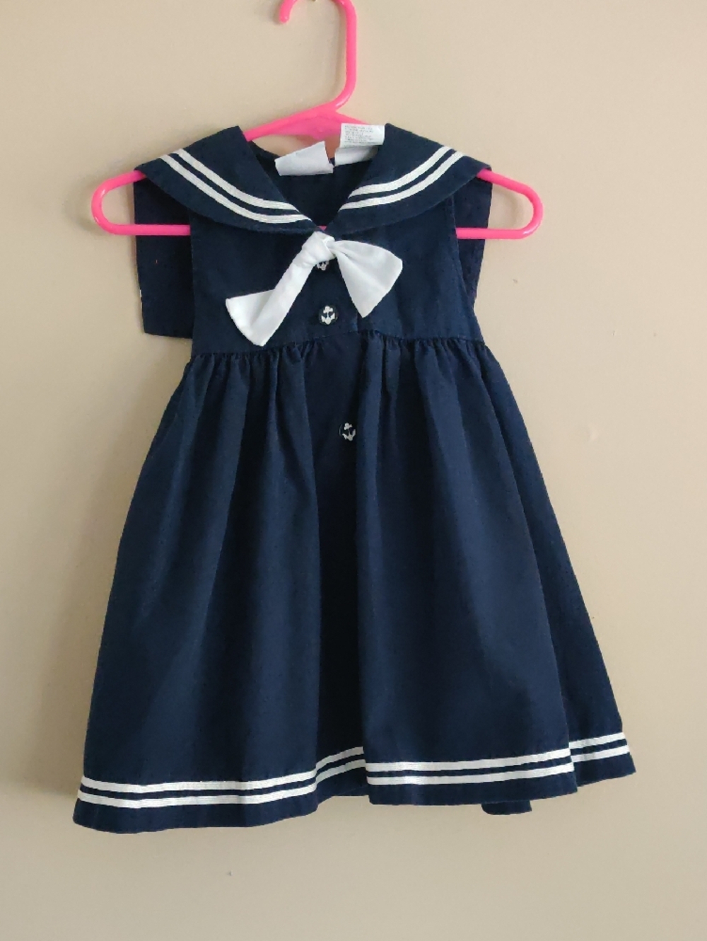 Vintage Good Lad Navy and White Sailor-Style Nautical Dress with Bow